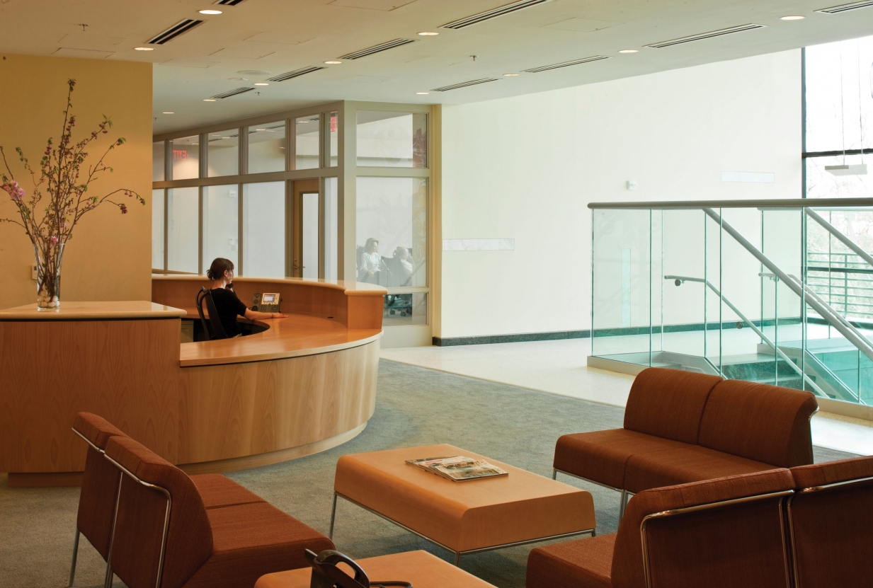 Main lobby waiting area at Saint Elizabeth's