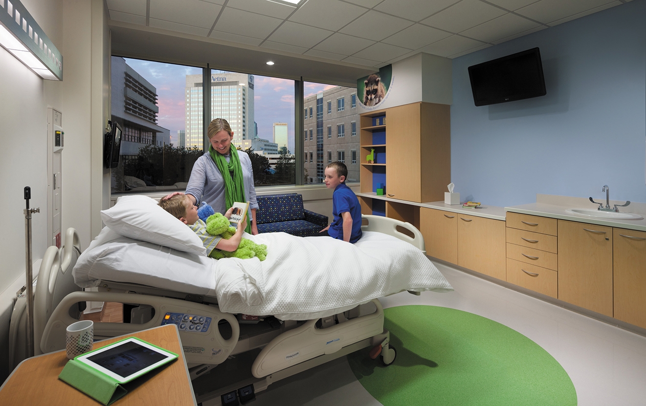 Patient room at Wolfson Children’s Hospital