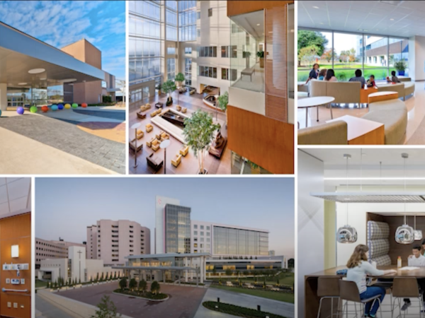 Photo collage of healthcare buildings