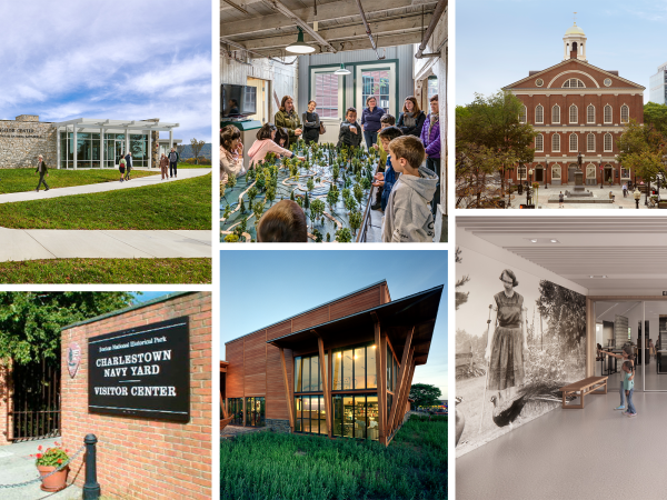 6 images of visitor centers